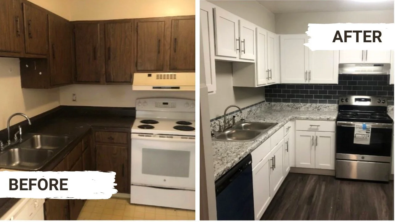 Gleneagle Apartments unit renovation, before and after